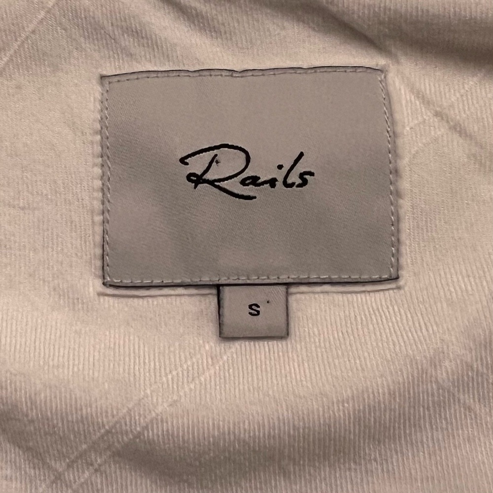 RAILS Twill Rayon Hunter Long Sleeve Button Down Shirt in Ivory Check Size Small - Picture 10 of 12
